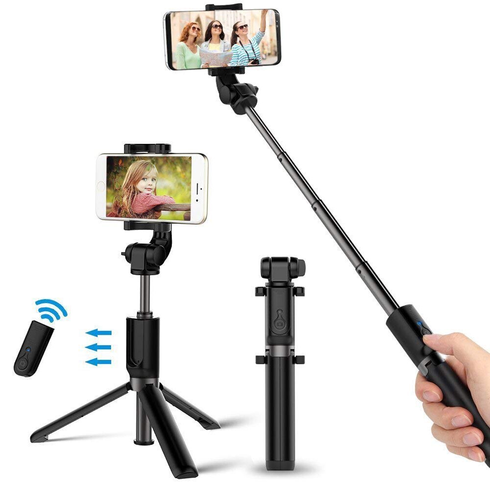 Selfie Stick Tripod Mount Phone Holder Bluetooth Wireless Shutter Stick 360 Rotation Extendable EM88