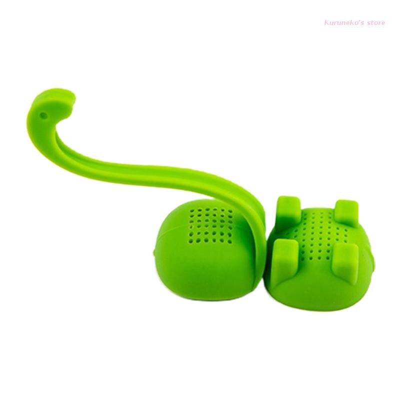 Tea Infusers Tea Filter Food Grade Silicone Loose Leaf Herbal Tea Flower Tea Dinosaur Tea diffuser with Long Handle Neck