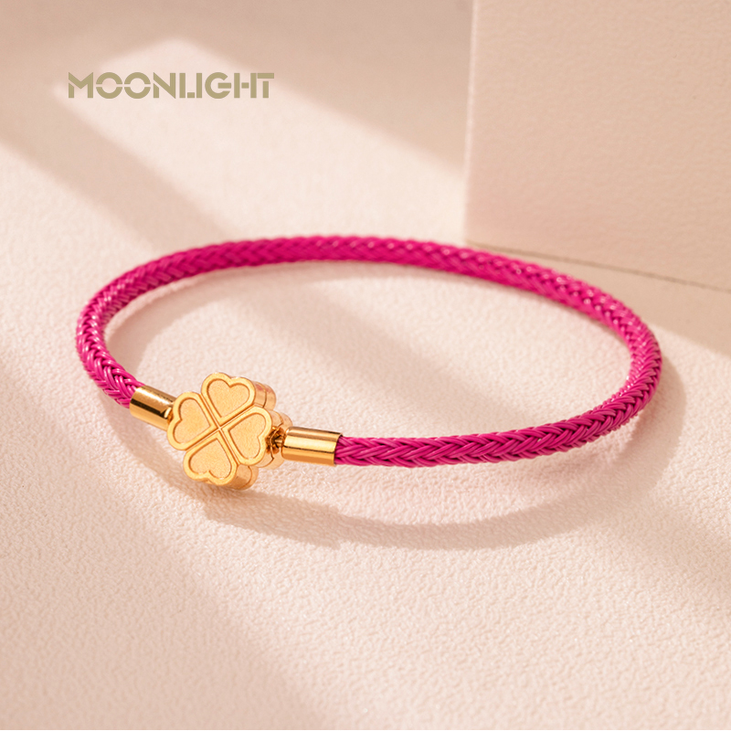 MOONLIGHT Mode Klassieke Klavertje Vier Armband voor Vrouwen Roestvrij Staal Gevlochten Armband Vrouwelijke Sieraden 10 Kleuren