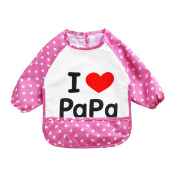 Baby Bibs Apron Boy Girl Newborn Accessories Solid Feeding Love Mom Dad Waterproof Letter Smock Dinner Children Toddlers Kids: 1