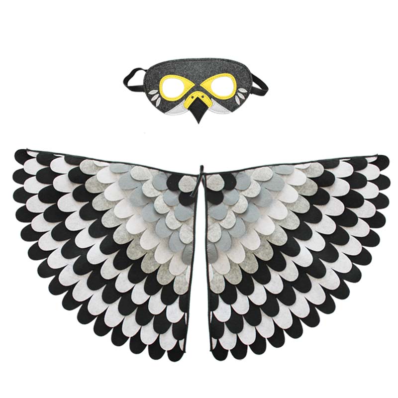 Disfraz de Halloween para niño y niña, traje de Halloween con ala de búho y pájaro con máscara, traje de Halloween para niño y niña, traje de Animal de lujo para niño pequeño, nuevos para niño: W34