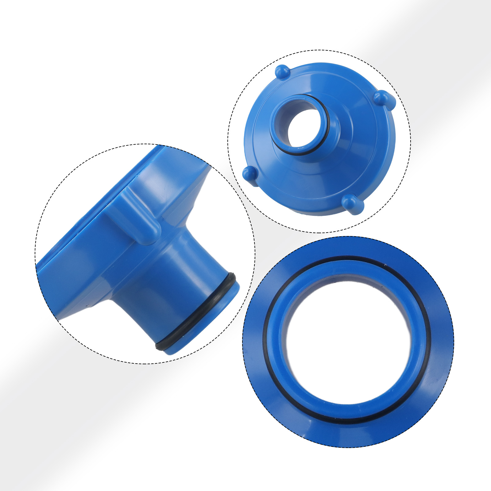 80mm to 32 mm stk . pvc blå udskiftningsadapter til swimmingpoolslange til intex haveredskaber på lager