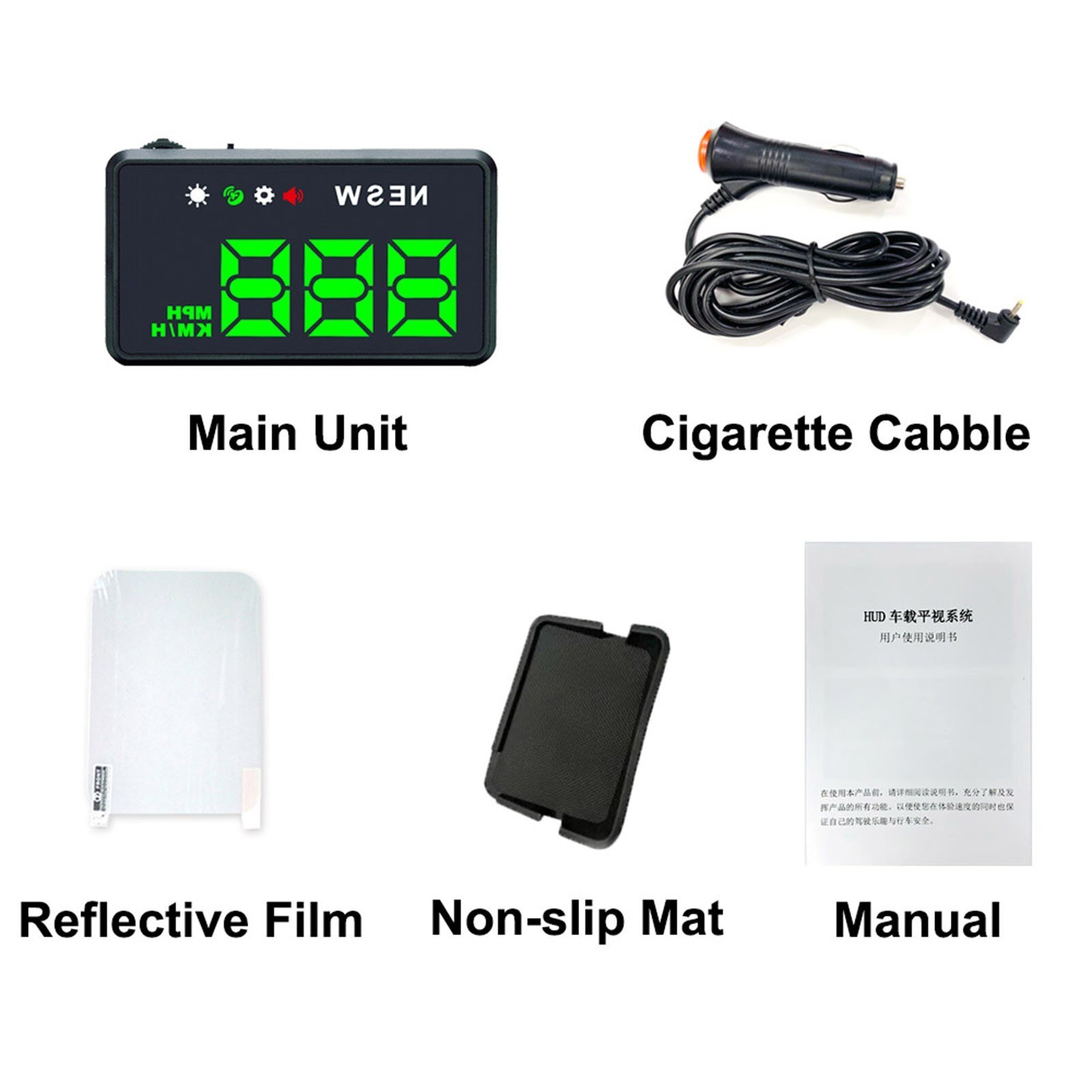 Universal Hud Head Up Display Gps Digitale Snelheidsmeter Met Mph Voor Auto 'S Kilometerteller Speed 3.5Inch Groot Scherm, werkt Voor Auto