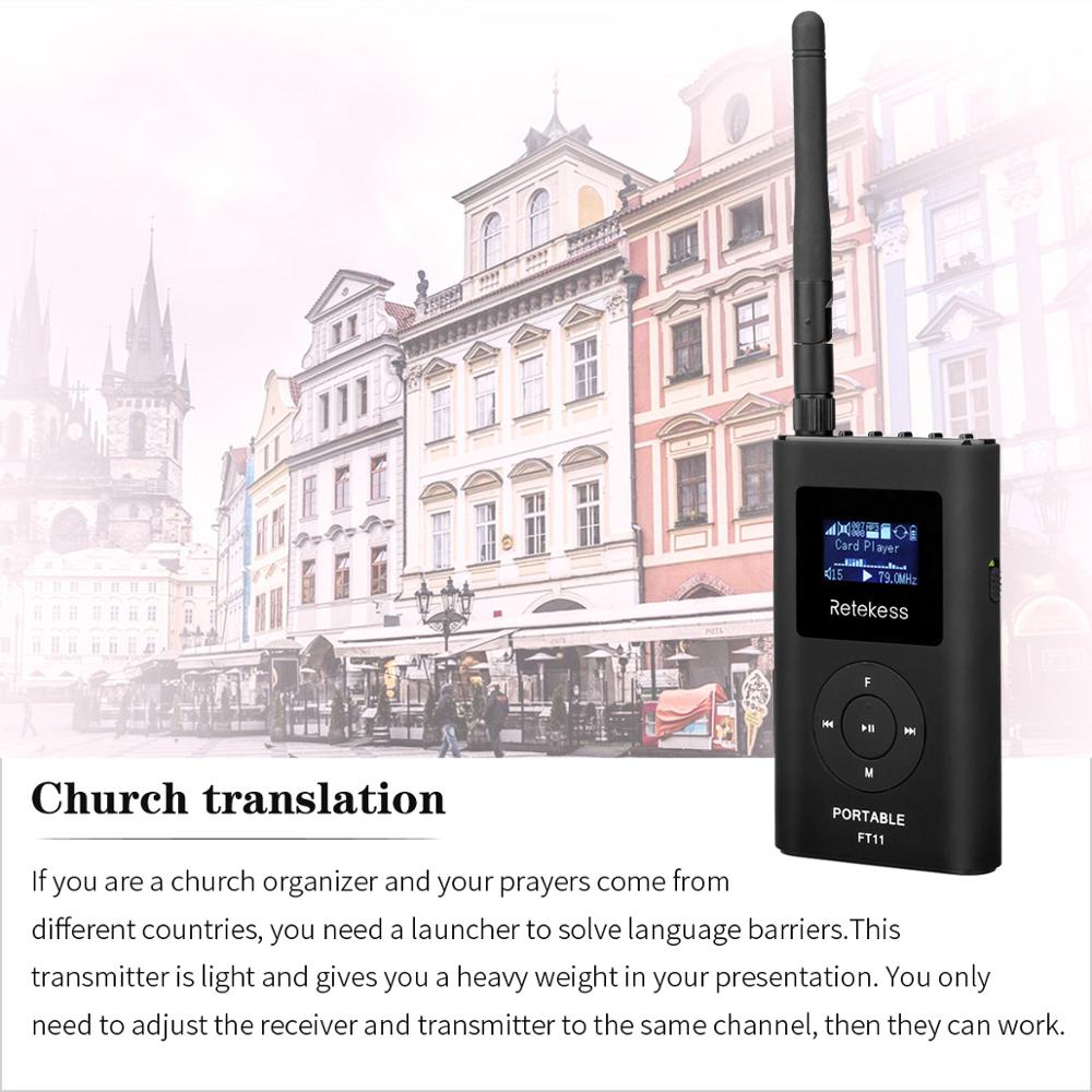 Retekess TR504 0.6W FM Wireless Transmitter MP3 Broadcast Radio Transmitter for Car Meeting Tour Guide System