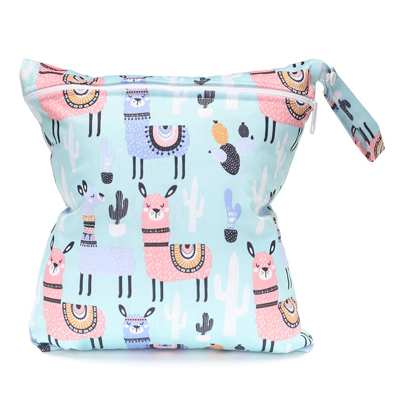 15 Kleuren Waterdichte Natte Zakken Digitale Print Luiertas Kan Wassen Urine Bag Mooie Animal Patroon Single Rits Luiertas: yangtuo