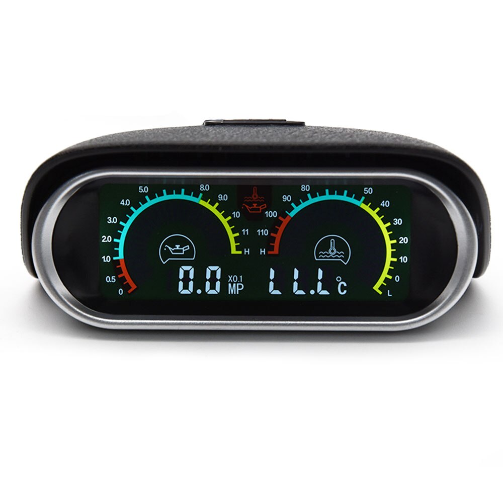 Uniwersalny 2 w 1 wskaźniki samochodowe cyfrowy miernik ciśnienia oleju + miernik temperatury wody z M10 czujnik temperatury pasuje robić 12V/24V samochód ciężarówka