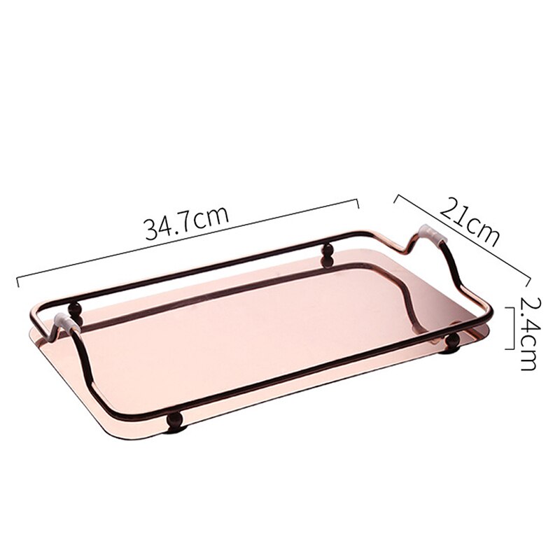 Serving Tray Stainless Steel Cake Dessert Tea Plate Rectangle Decorative Tray For Living Room Restaurant Hotel Kitchen Utensils