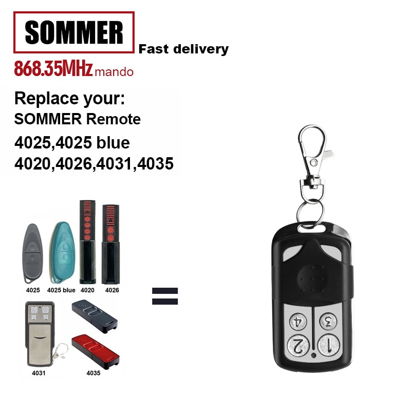 SOMMER Garage Gate door rolling code remote control For 4020 TX03-868-4 4026 TX03-868-4 434mhz 868mhz telecommande Sommer