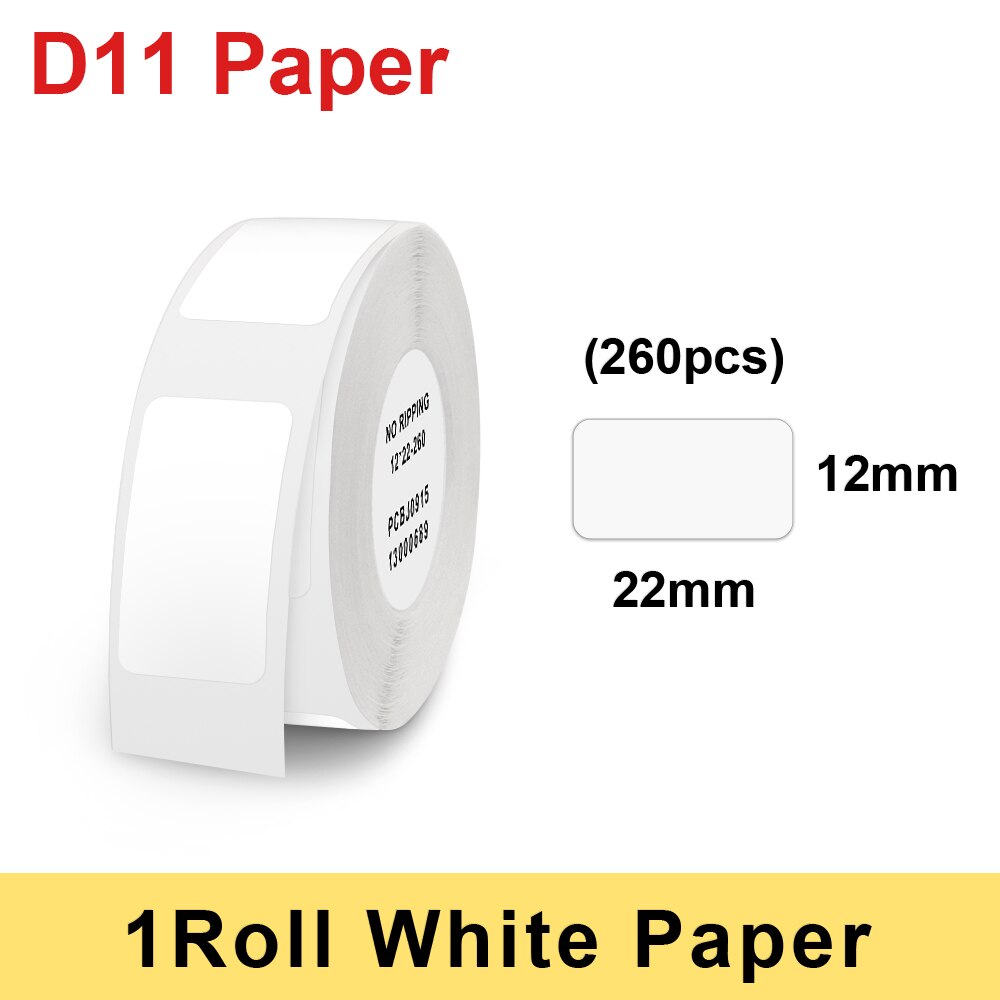 Niimbot D110 – Machine à étiquette autocollante sans fil, impression blanche, pour imprimante de poche originale: White Label 01