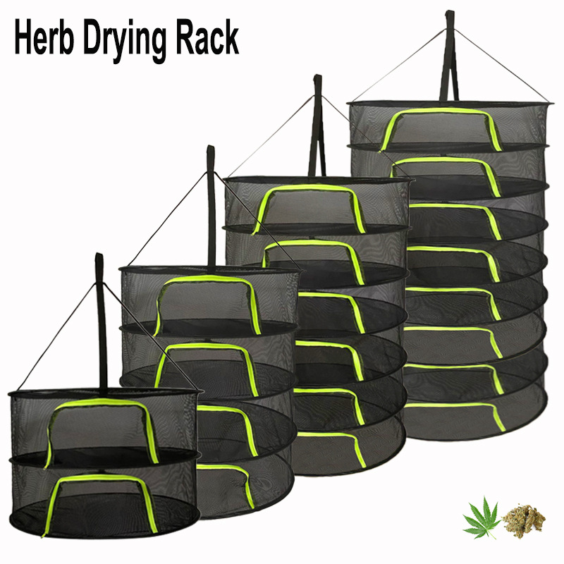 Hanging Basket Folding Herb Dry Rack Layers Drying Net for Herbs Drying Net Dryer Bag Mesh For Flowers Buds Plants Organizer