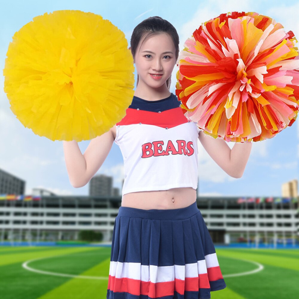 4 Stuks Herbruikbare Matte Juichen Poms Spirited Fun Cheerleading Pom Poms Kit Kleurrijke Cheer Props Met Ring Voor Prestaties Competit