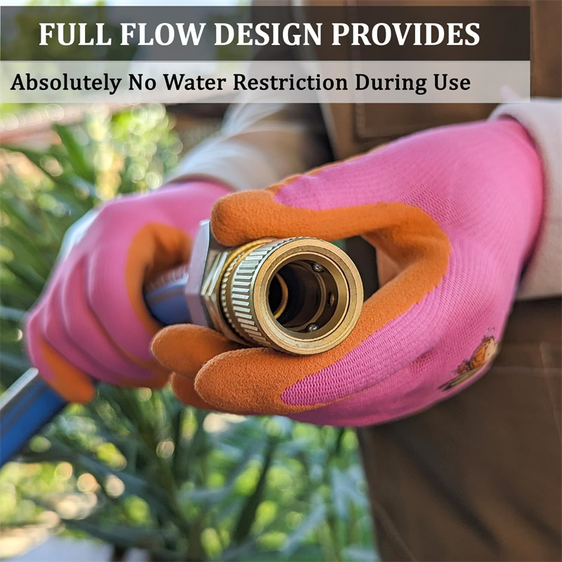 Brass Water Hose Quick Connect Fittings, Release Hose Connector, Fit for 3/4" Gardening Hoses, Garden Hose Quick Disconnect Set