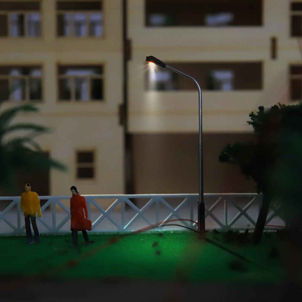 Modelo de farola a escala HO N, iluminación Led de 3V para tren, paisaje de Arquitectura de construcción