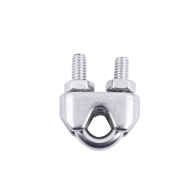 4pcs Stainless Steel Cable Clip Saddle Clamp for 5/32 inch 4mm Wire Ropes