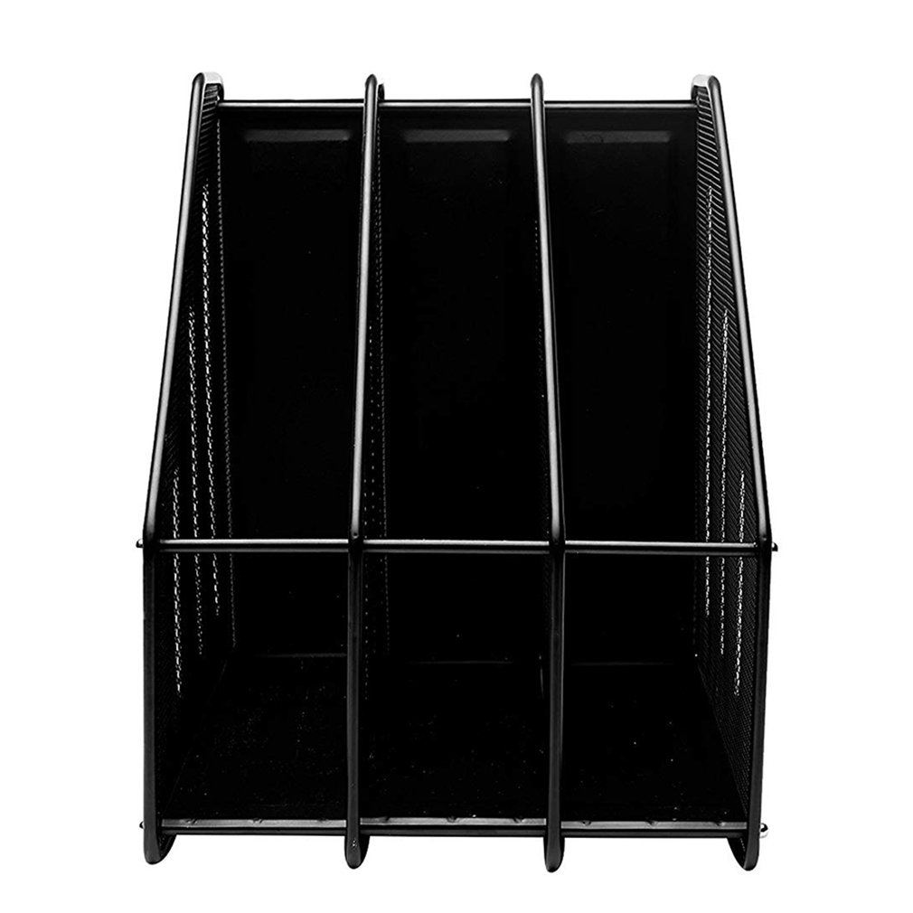 Office organizer Supplies Metal Wire Mesh Triple File Holder desk organizer Office File Storage Rack organizador escritorio: Black