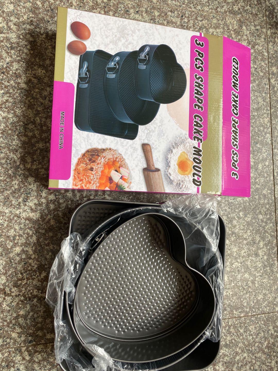 Moule à gâteau en forme de cœur rond en étain, antiadhésif, fond amovible pour gâteau au fromage, outil de cuisine, 3 pièces/lot: Default Title