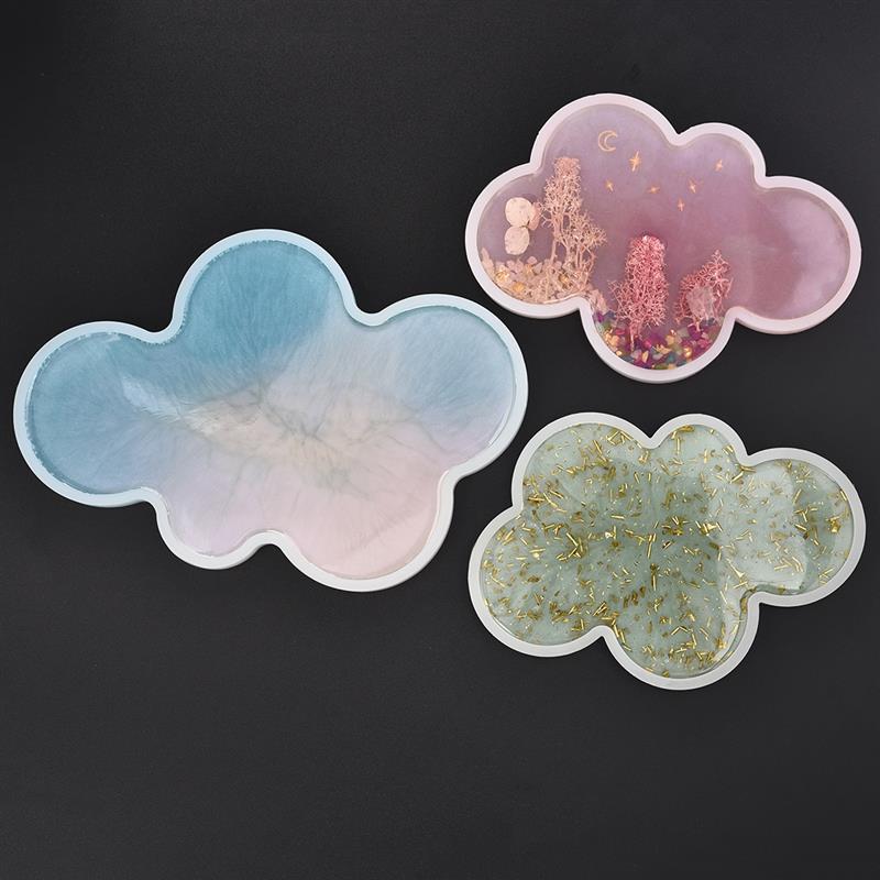 Moules en Silicone de dessous de verre en forme de nuage, fabrication de bijoux en résine à faire soi-même, moules de moulage en résine époxy pressée UV