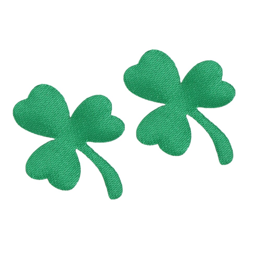 100/200pcs Green Clover Sewing Patches Self Adhesive Appliques Mural Sticker Shamrock DIY Patches Wall Decor Accessory