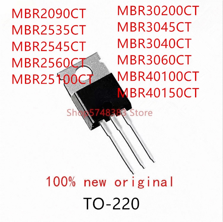 10PCS MBR2090CT MBR2535CT MBR2545CT MBR2560CT MBR25100CT MBR30200CT MBR3045CT MBR3040CT MBR3060CT MBR40100CT MBR40150CT TO-220