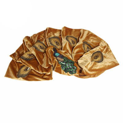 Neue Muslimischen Skullies &Ampere; Mützen samt schal kappe für damen luxus kopf schal pfau stickerei Afrikanische wickeln Hütte: B