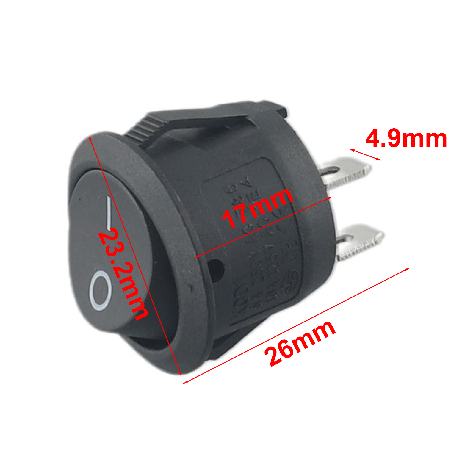 10 Uds. Interruptor basculante redondo de 12V encendido/apagado 2 pines SPST Camper Van caravana autocaravana para coche Auto barco electrodomésticos