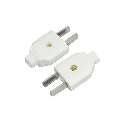 2 stks 2 Pin US AU Plug Elektrische Power Connector Vervanging Wit AC 250 V 10A