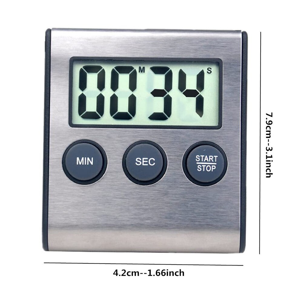 Kitchen Countdown Timer Multifunctional LCD Digital Screen Stopwatch Cooking Baking Alarm Reminder Magnet Clock with Stand
