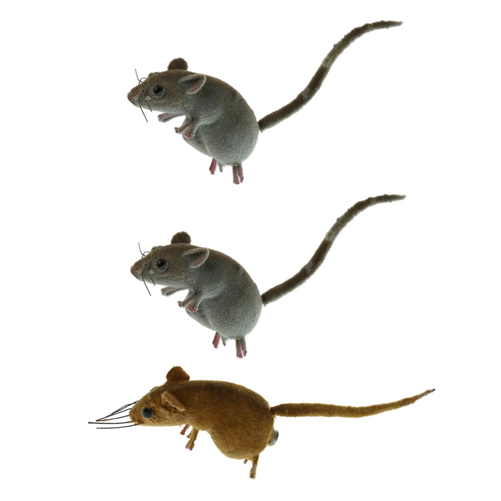 3x Prop Toy Mice Clay Mouse Model Fridge Magnet Animal Figure Home Garden Art Craft Ornament Decoration