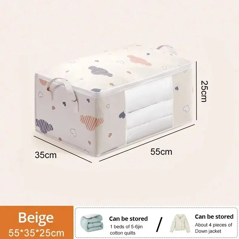 1pc Grote/Kleine Quilt Kleding Opbergtas Vocht Stofdicht Organizer Grote Capaciteit Dekbed Deken Sorteren Zakken: WHITE
