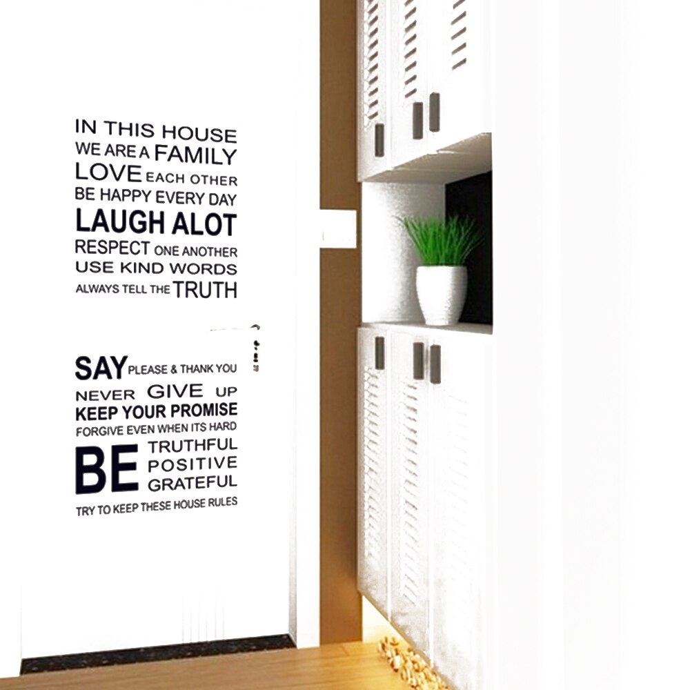 Muurstickers met inspirerende quotes, motiverende familiespreuken, muurstickers met letters, verwijderbare muurstickers voor de slaapkamer en woonkamer.