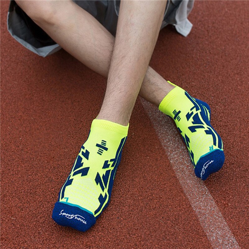 2pary mężczyźni bawełniane skarpety oddychające antypoślizgowe letnie profesjonalne bieganie kompresji maraton skarpety amortyzacja 2021 nowy