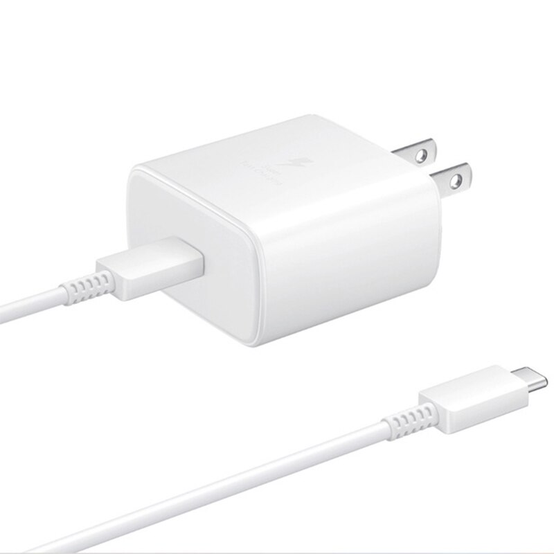 Samsung-cargador superrápido para móvil, adaptador de carga rápida EP-TA845 para Galaxy A91, A71, S20 +, S20, Ultra, 45W, Pd, Pss, Samsung note 10 Plus: White US add Cable