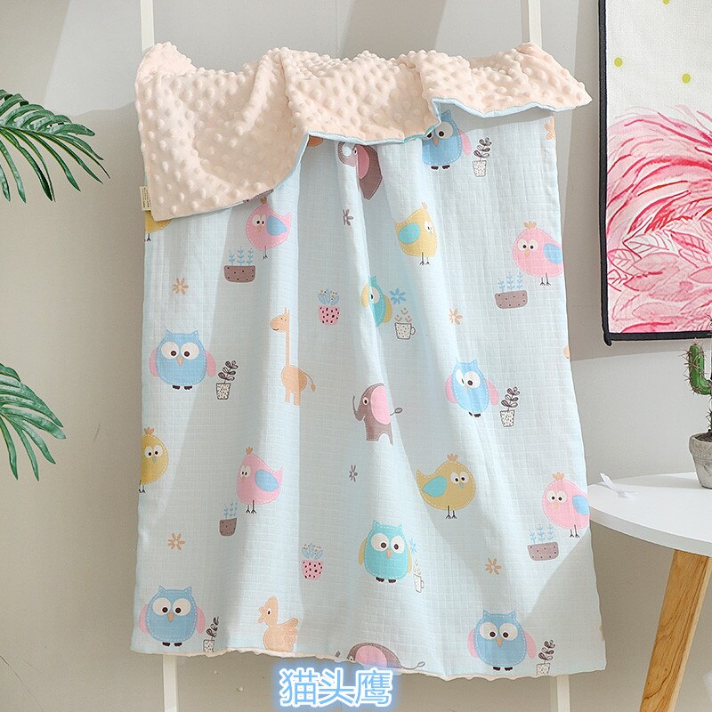 Elinfant – couverture d&#39;emmaillotage en mousseline, 70x110cm, 1 pièce, pour bébé, douce et chaude, lavable, confort,: Owl