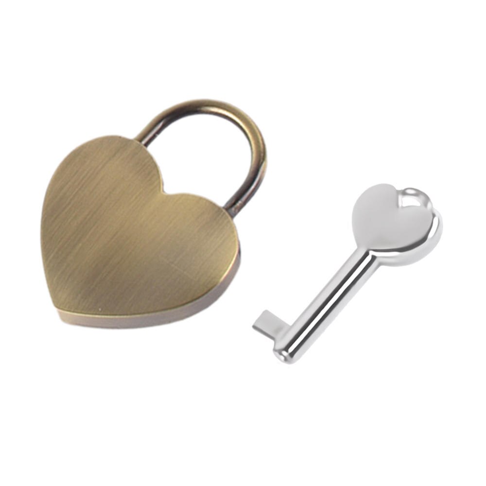 2022 Antique Style Heart Shape Padlock Vintage Lock Pink Romantic Lovely Diary Padlocks Key Lock With Key Cabinet Door Lock: K