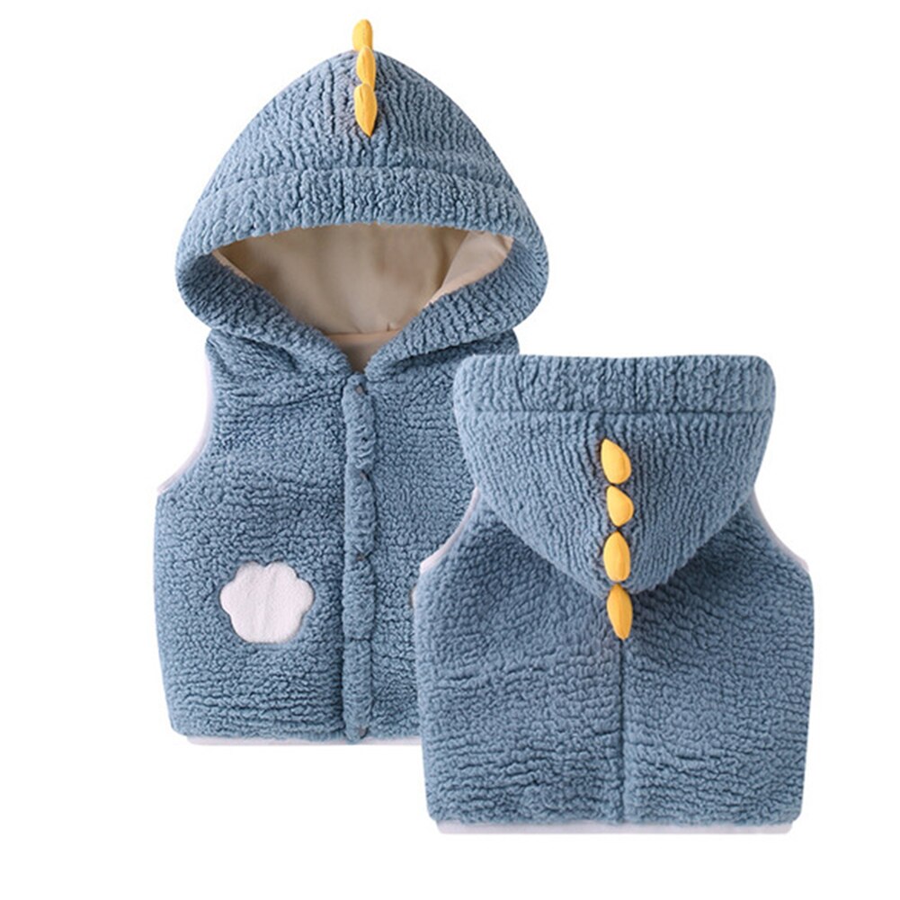 Comfortabele Mouwloze Uitloper Herfst Winter Zachte Meisjes Jongens Hooded Baby Knop Warm Vest Leuke Baby Peuter