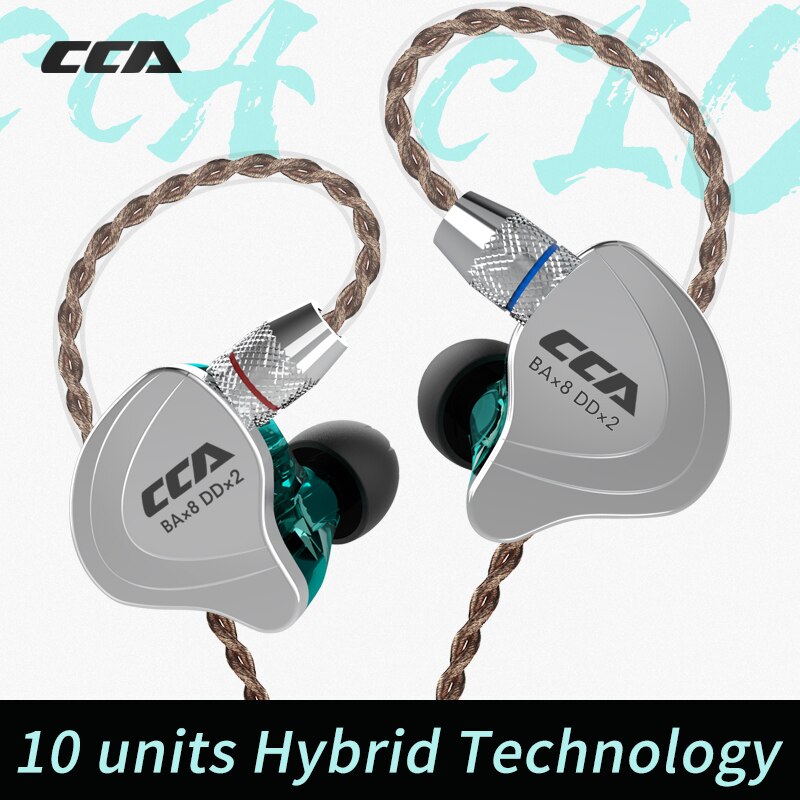 Cca C10 1DD + 4BA Hybrid 2PIN in Ear Auricolare Stereo Dj Monitor Corsa E Jogging Sport Auricolare Auricolare Auricolari con Detacable aggiornato C16cA4