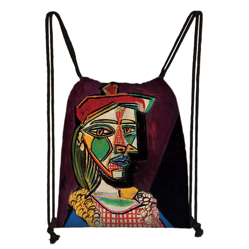 Sac à dos drôle Mona Lisa, sac de nuit étoilé pour femmes, van Gogh, Michelangelo, Da Vinci, sac à bandoulière, rangement de: SKD-art14