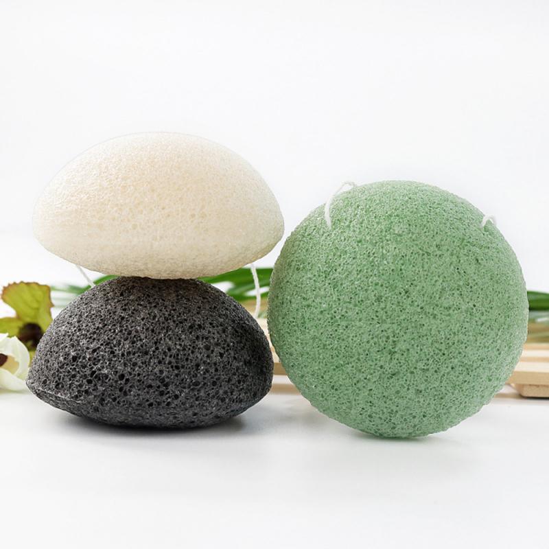 3 Kleuren Natuurlijke Konjac Spons Cosmetische Puff Gezicht Reinigen Wassen Spons Exfoliator Reiniging Spons Gezichtsreiniger