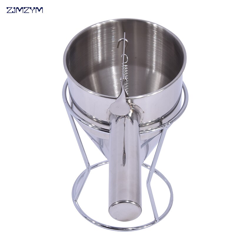 1PC Stainless Steel Waffle Pancake Dough Dispenser Stainless steel cone funnel 1000ML Hopper capacity Nozzle diameter 8MM