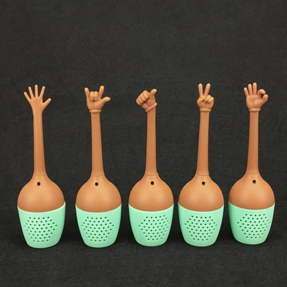 Silicone Tea Infuser Tea Leaf Strainer Gesture Tea Filter Diffuser with Handle (Gesture)