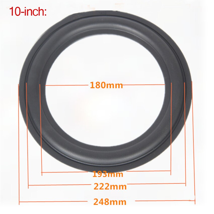 4 5 6.5 8 10 12 inch Zwart Speaker Rubber Surround Reparatie, algemene Vouwen Ring Rand DIY Speaker Subwoofer Accessoires: 10-inch