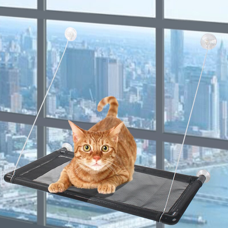 Hamaca para gato doméstico de 40Kg, asiento montado en la ventana para gatos, superventosa para el hogar, cama colgante para mascotas, alfombrilla para salón, gatos, suministros para gatitos