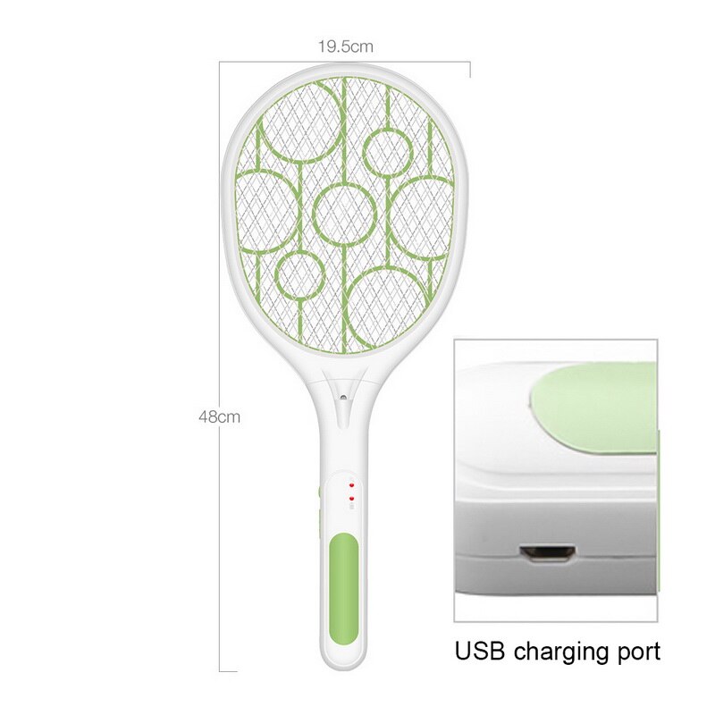 Usb Chargerable Thuis Elektrische Fly Mosquito Bug Zapper Vliegenmepper Muggen Killer Veiligheid Mesh Draadloze Anti Mosquito Bug Zapper: green