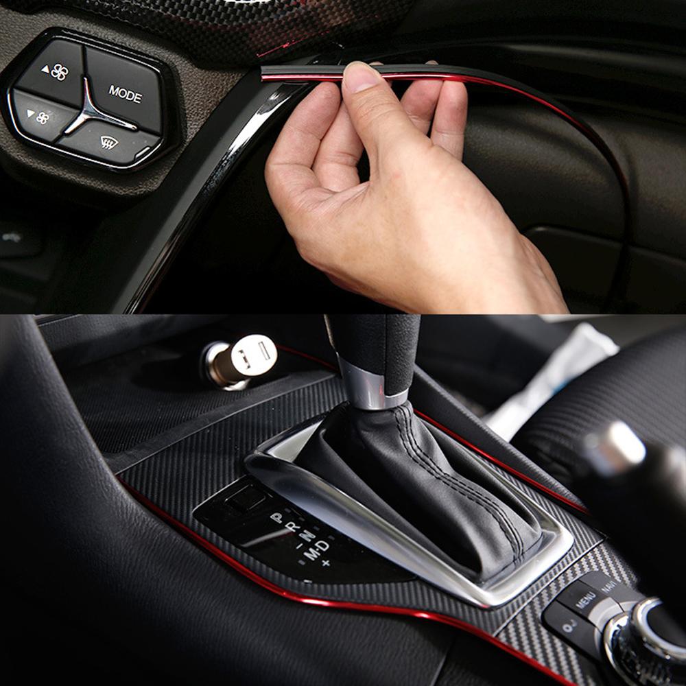 1Pc Super Flexible 5M Car Interior Moulding Trim Strip Door Gap Edge Moulding Trim Universal Decorative Line Auto Accessorie CSV