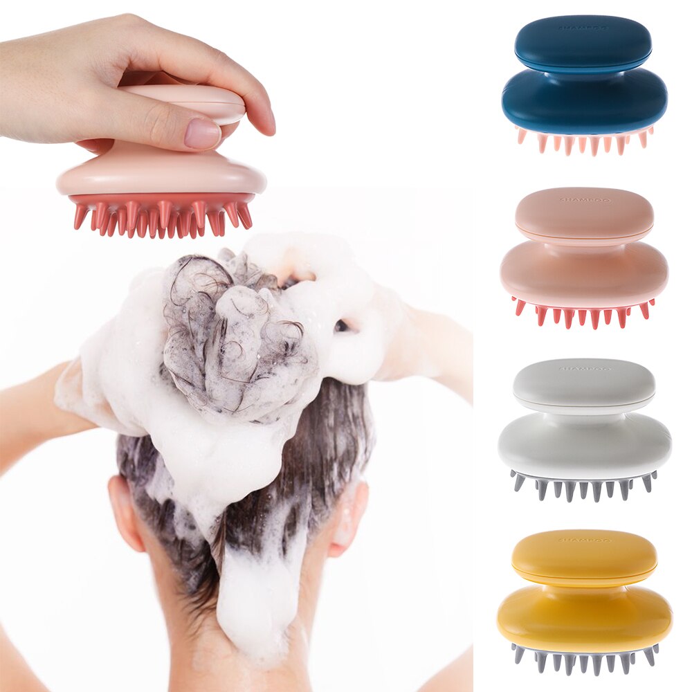 1Pc Siliconen Shampoo Massage Borstel Handheld Hoofd Body Hoofdhuid Haar Kam Wassen Douche Borstel Bad Spa Cleaning Borstels
