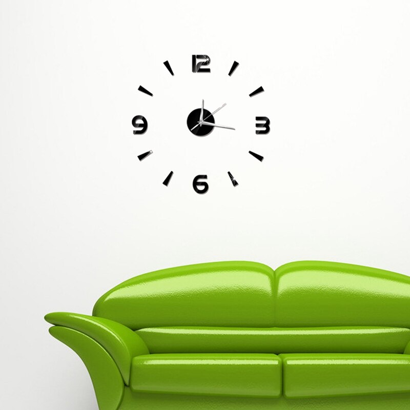 3d diy wandklokken van kwarts voor thuisdecoratie, horloges, acryl spiegelstickers voor de woonkamer