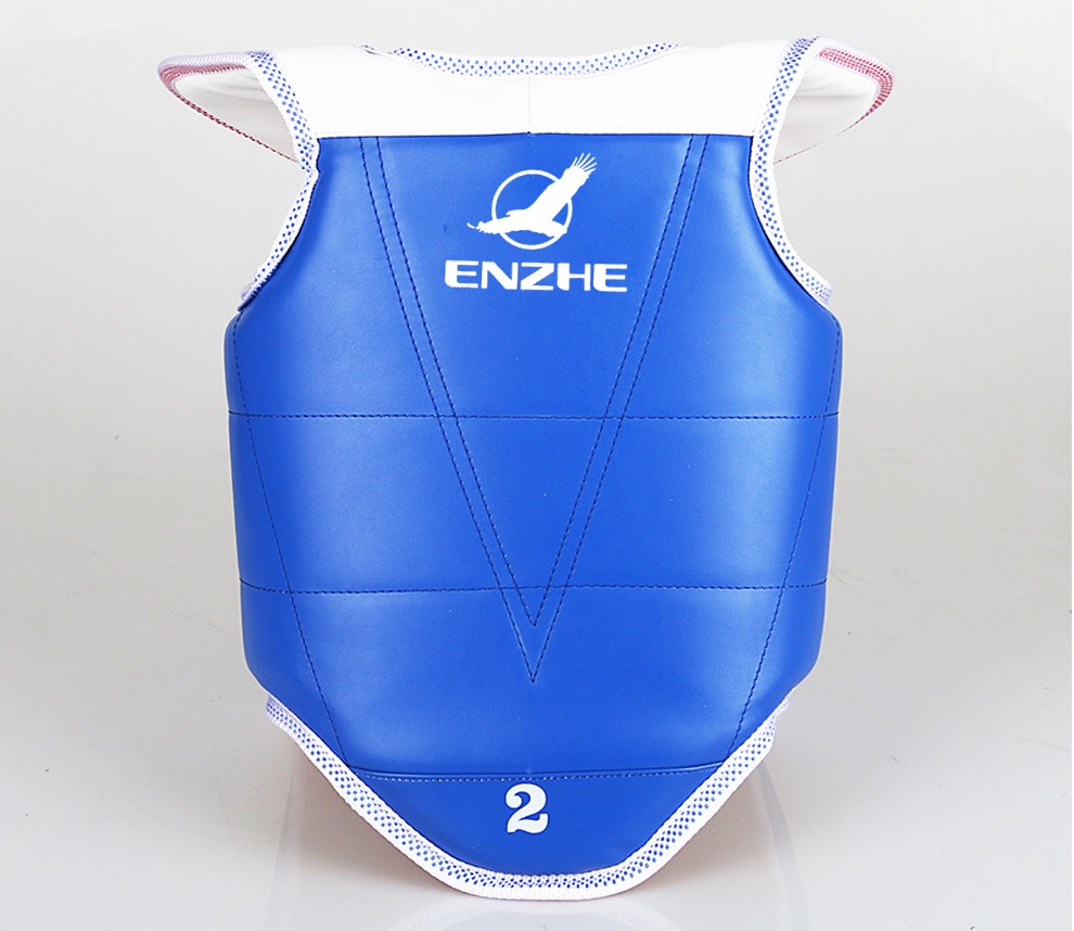 WTF approve Taekwondo chest guard kids adult red blue Karate Taekwondo protectors back supporters TKD armor Double-sided wear