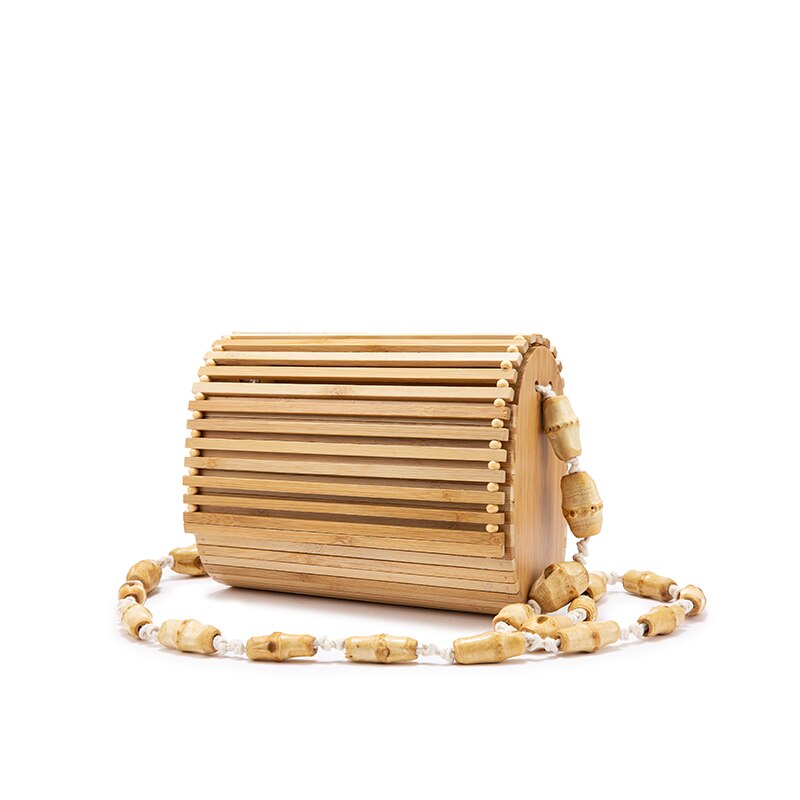 LOVEVOOK Bamboo bag Wood crossbody shoulder bag women summer beach flap ladies messenger bag: Default Title