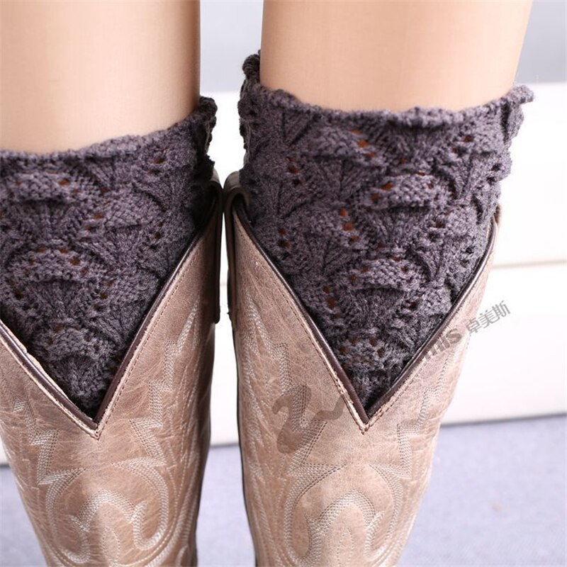 1 pair Women Autumn Winter Casual Leg Warmers Knitted Boot Cover Short Solid Color Socks Foot Warming Cover