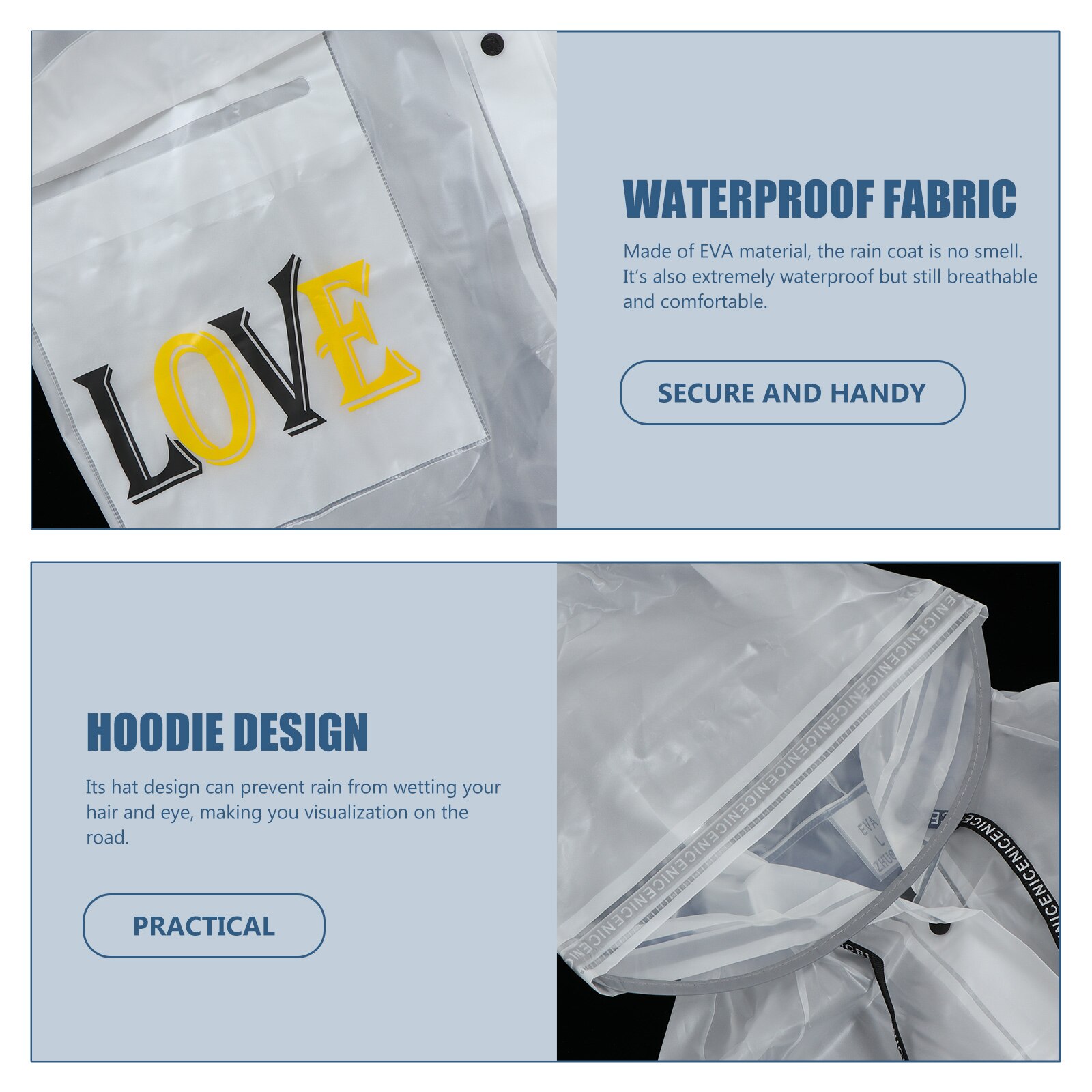 Outdoor Poncho High Neckline Rain Poncho Unisex Used Raincoat Rainy Day Accessory